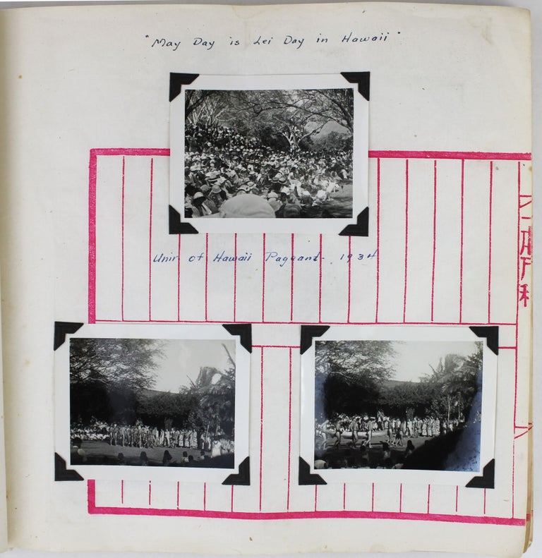 Item #2855 [Annotated Vernacular Photo Album Documenting a Woman's Time in Hawaii, Including Several Conferences of the Y.W.C.A., a Volcanic Eruption, Camp Naue at Kauai, and More]. Hawaii.