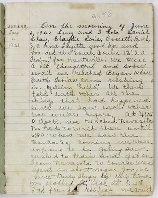 Item #2877 [Diary and Scrapbook of a Young Woman at Sam Houston Normal School]. Texas, Velma...