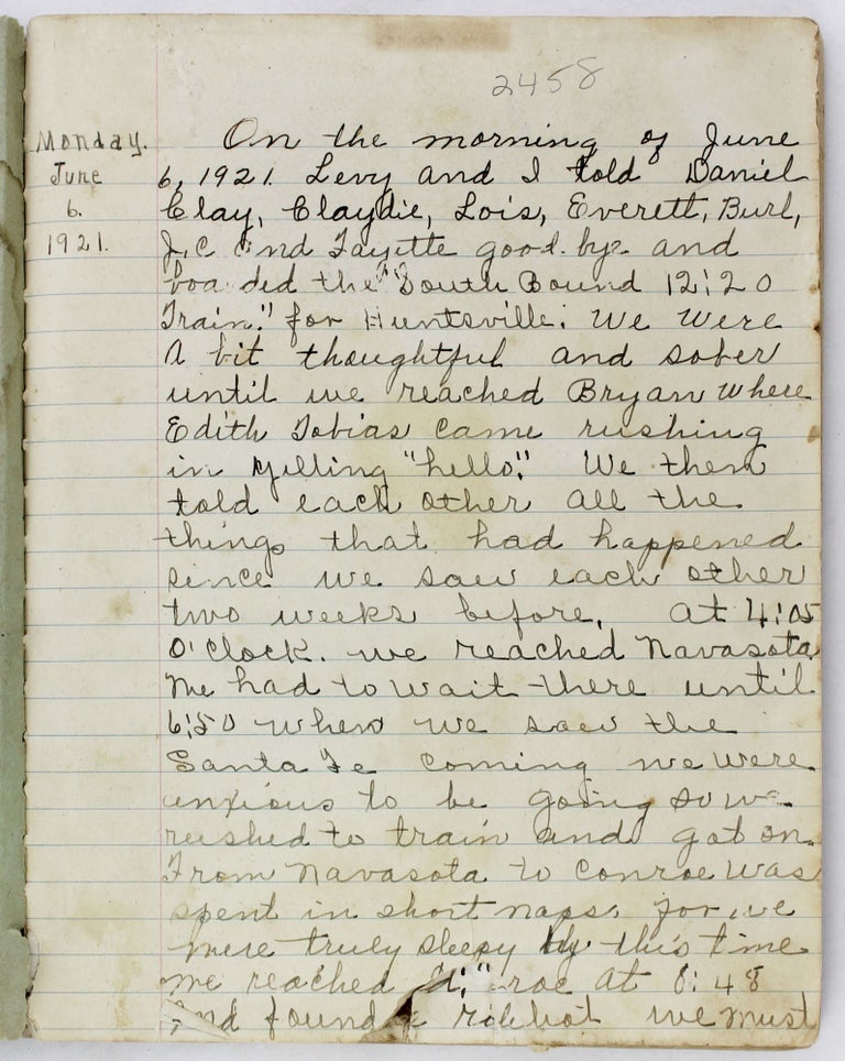 Item #2877 [Diary and Scrapbook of a Young Woman at Sam Houston Normal School]. Texas, Velma Sandlin, Women, Education.