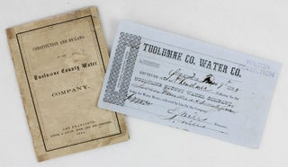 Item #2880 Constitution and By-Laws of the Tuolumne County Water Company. California, Water