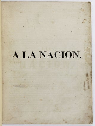 Item #2945 A la Nacion. Colombia, Francisco J. Zaldua