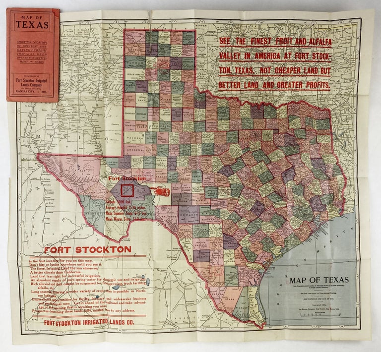 Item #2990 Map of Texas with Population and Location of Principal Towns and Cities According to Latest Reliable Statistics. Texas.