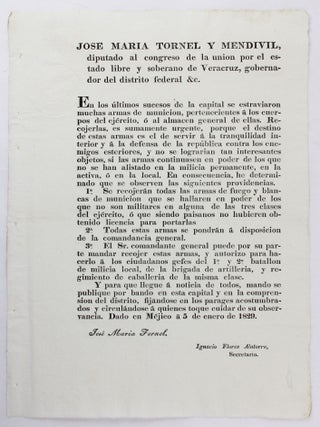Item #2994 Jose Maria Tornel y Mendivil, Disputado al Congreso de la Union por el Estado...En los...