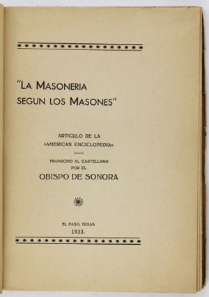 "La Masoneria Segun los Masones" Articulo de la American Enciclopedia