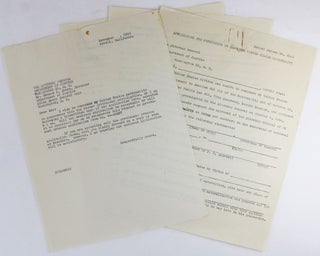 Item #3153 Application for Permission to Renounce United States Nationality [with Unused Cover...