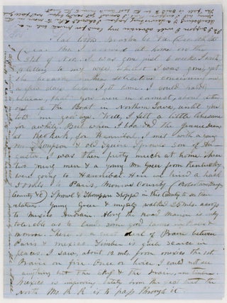 Item #3164 [Letter Written by Jonathan Koiner to His Brother Absalom Regarding Travels in Iowa...