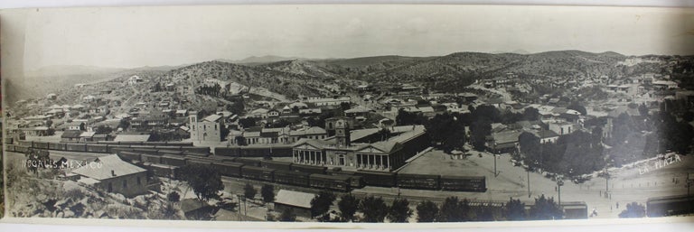 Item #3187 [Panoramic Photograph of Nogales, Arizona and Mexico, Captioned in the Negative:] Nogales, Mexico. La Plaza Inter. N. Bndry. Nogales, Ariz., U.S.A. Arizona, Photography.