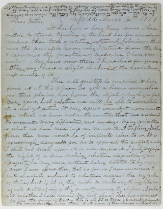 Item #3215 [Autograph Letter, Signed, by John H. Watson, a Settler in Bleeding Kansas, Reporting...