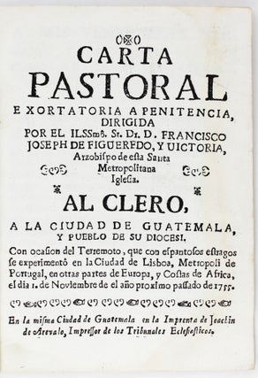 Item #3217 Carta Pastoral Exortatoria a Penitencia. Francisco José de Figueredo y. Victoria