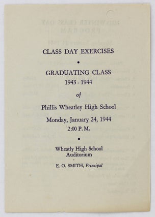 Item #3234 Class Day Exercises Graduating Class 1943-1944 of Phillis Wheatley High...