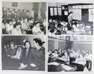 [Collection of Press Photographs Documenting both Child and Adult Education in New York City, Including "Americanization" Class]