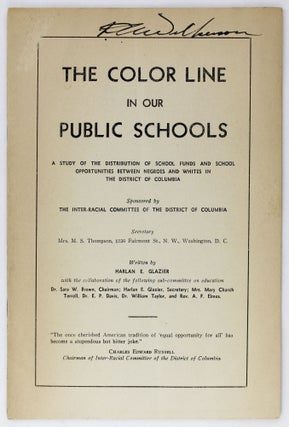 Item #3293 The Color Line in Our Public Schools... [cover title]. Harlan Glazier