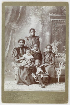 Item #3338 [Cabinet Card of an African-American Mother and Children in Rural Kansas]....