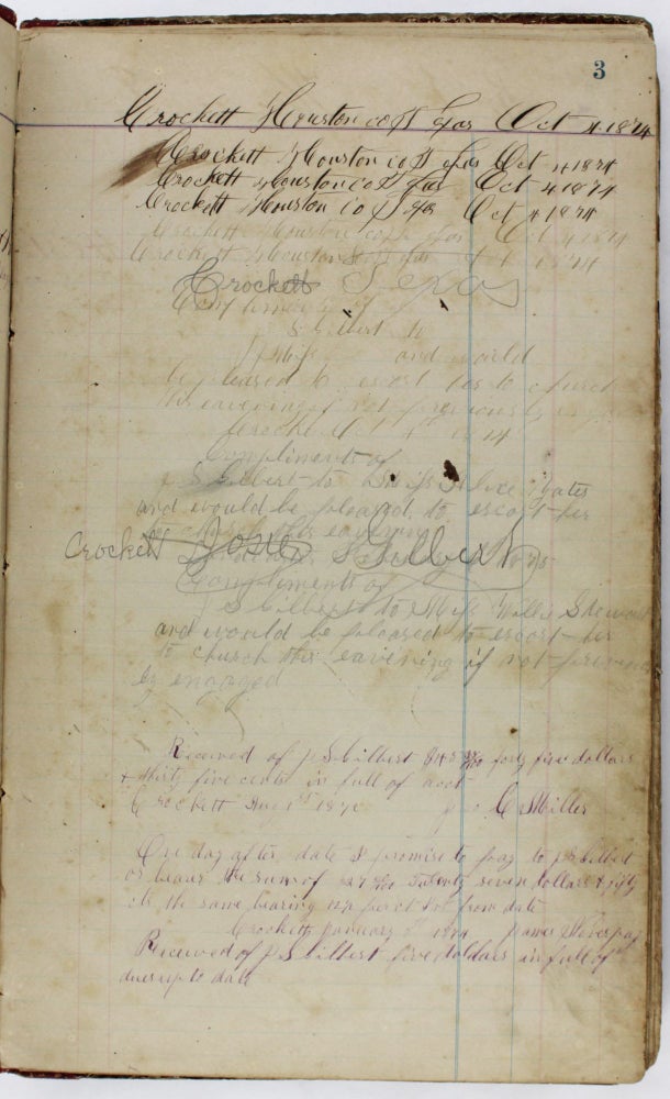 Item #3374 [Two Manuscript Ledgers from a Farm & General Store in Late-19th-Century Texas]. Texas, J. S. Gilbert, J R. O. Heflin.