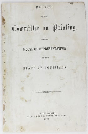 Item #3428 Report of the Committee on Printing, to the House of Representatives of the State of...