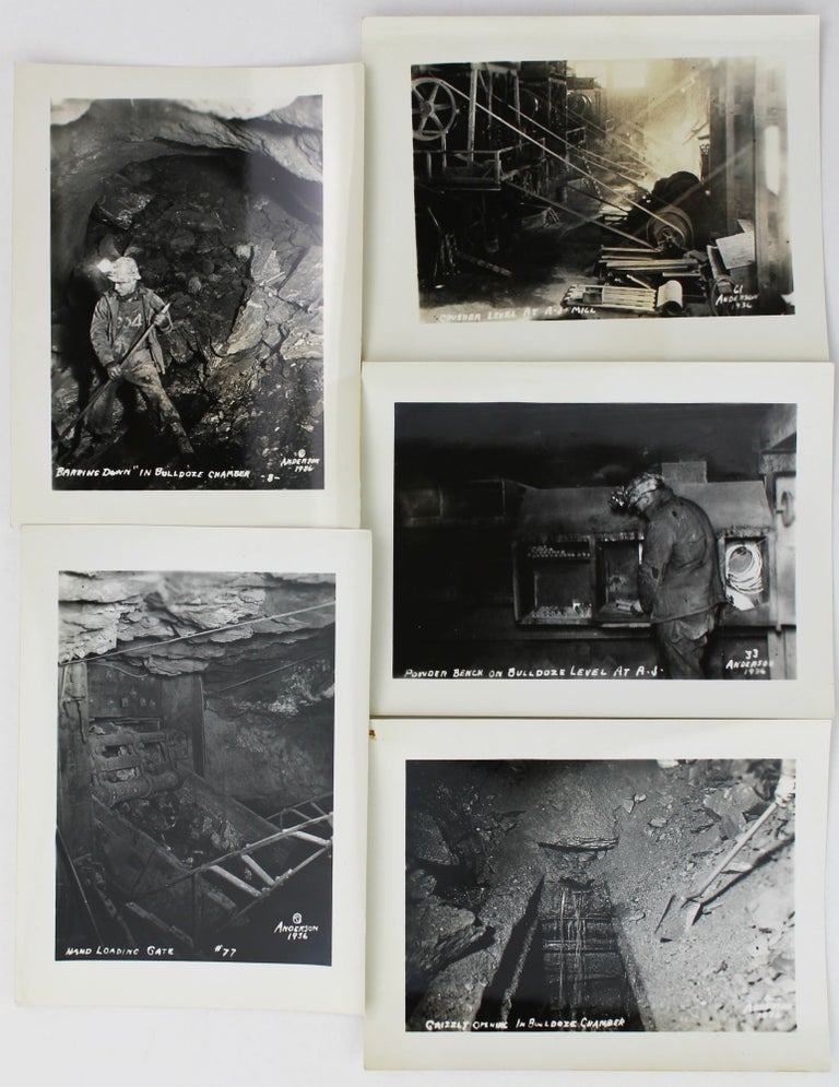 Item #3570 [Group of Five Photographs from Inside a Mine Near Juneau, Alaska]. Alaska, Mining.