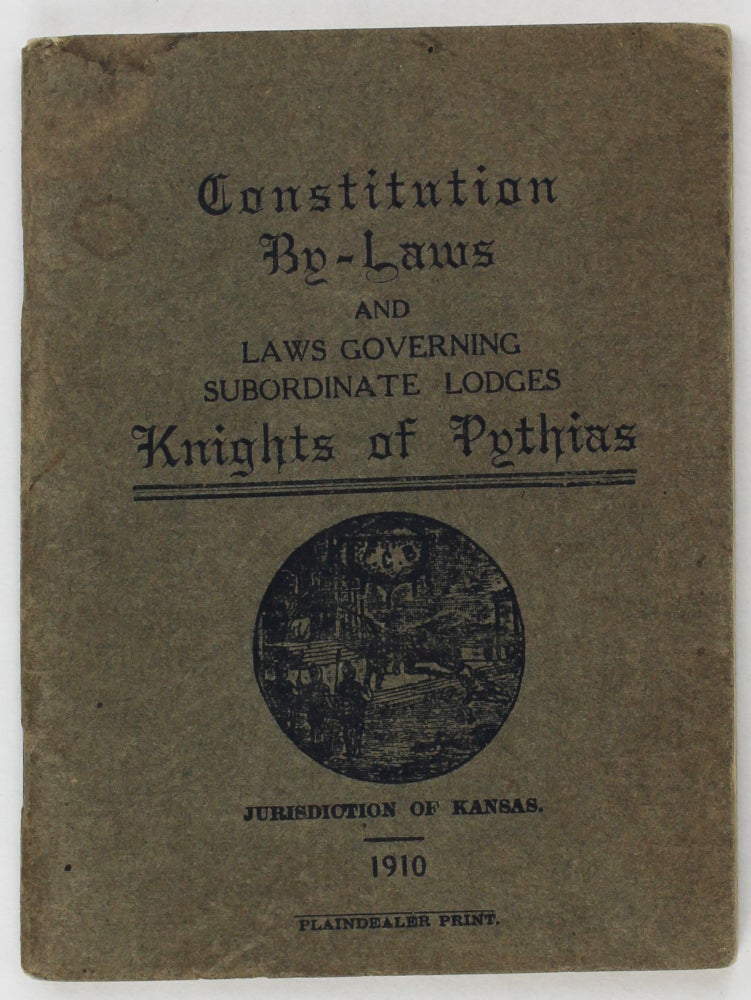 Item #3616 Constitution of the Grand Lodge of Knights of Pythias of North America, South America, Europe, Asia, Africa and Australia. Jurisdiction of Kansas. African Americana, Kansas.
