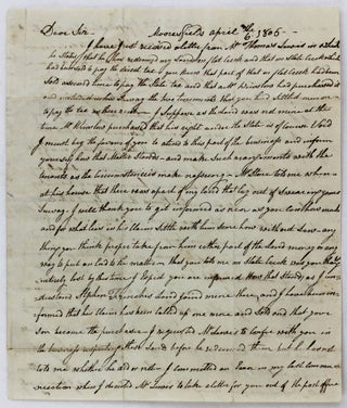 Item #3641 [Autograph Letter, Signed, from Jeremiah Moore to Kentucky Pioneer Surveyor and Lawyer...