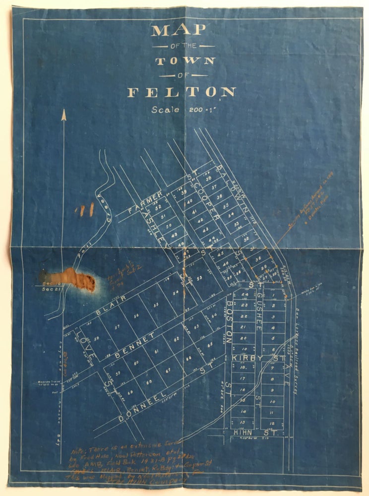 Item #366 Map of the Town of Felton [caption title]. California, Cartography.
