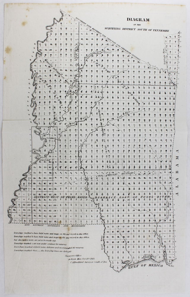 Item #3668 Diagram of the Surveying District South of Tennessee. Mississippi Territory, C. A. Bradford, surveyor.
