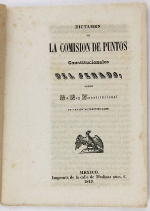 Dictamen de la Comision de Puntos Constitucionales del Senado; Sobre la Ley Constitucional de Garantias Individuales