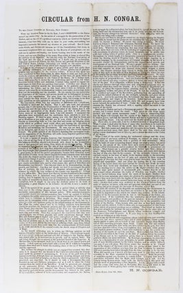 Item #3721 Circular from H.N. Congar. To the Union Citizens of Newark, New Jersey: From My...