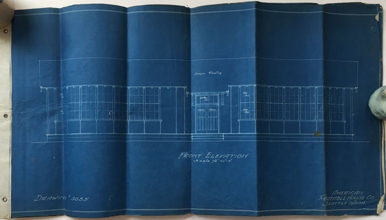 Item #376 [Blueprints for an Early Portable School House, Designed by a Washington Company]. American Portable House Co.