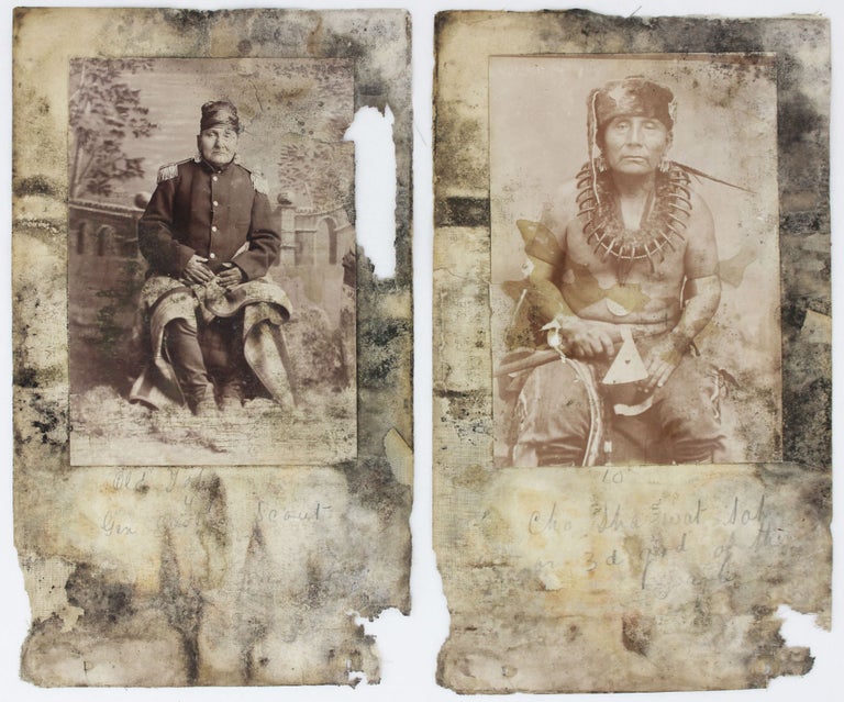 Item #3790 [Large Group of Rare Albumen Photographs, Mounted on Linen, Many Captioned, Featuring Native Americans of the Western Plains]. Native American Photographica, Great Plains.