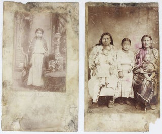 [Large Group of Rare Albumen Photographs, Mounted on Linen, Many Captioned, Featuring Native Americans of the Western Plains]
