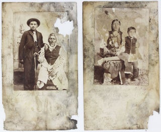 [Large Group of Rare Albumen Photographs, Mounted on Linen, Many Captioned, Featuring Native Americans of the Western Plains]