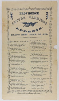 Item #3805 1867. 1867. Providence Letter Carrier's Address. Happy New Year to All. Carrier's...