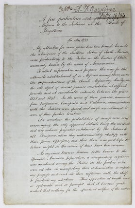 Item #3827 A Few Particulars Relating to a Proposed Mission to the Indians in the Straits of...
