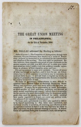 Item #3940 The Great Union Meeting in Philadelphia. On the 21st of November, 1850. Fugitive Slave...