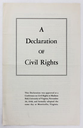 Item #3970 A Declaration of Civil Rights [cover title]. African Americana, Civil Rights