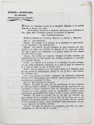 Item #3983 Primera Secretaria de Estado. Departamento del Interior. El Exmo. Sr. Presidente...