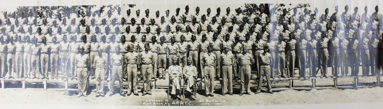 Item #4104 [Panoramic Photograph of Company A, 4th Battalion, at the Armored Force Replacement Training Center in Kentucky at the Outset of World War II]. African-American Photographica.