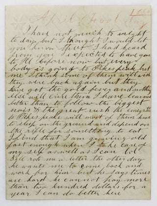 Item #4105 [Manuscript Letter from a New Englander Who Settled in Missouri, Discussing the...
