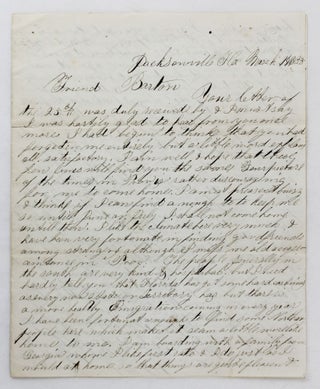 Item #4106 [Manuscript Letter Describing the Environs and Various Local Events in Antebellum...