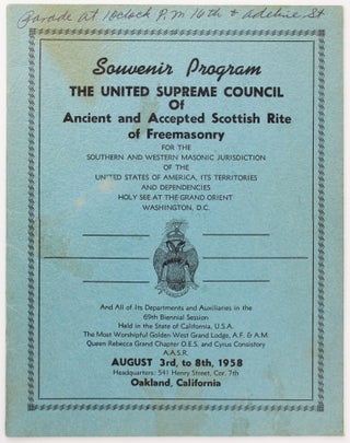 Item #4140 Souvenir Program The United Supreme Council of Ancient and Accepted Scottish Rite of...