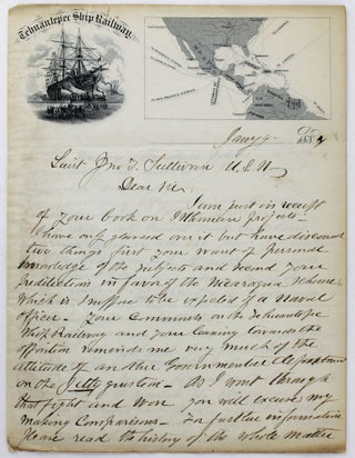 Item #4162 [Manuscript Letter Advocating a Mexican Railway Route from the Atlantic to the Pacific...