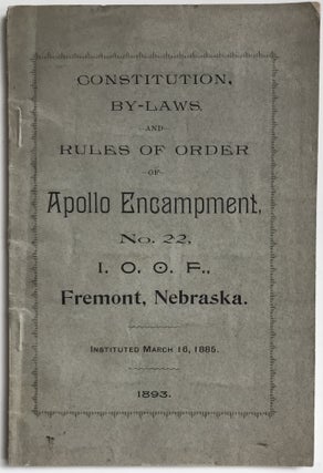 Item #417 Constitutions of Grand and Subordinate Encampments, and By-Laws of Apollo Encampment,...