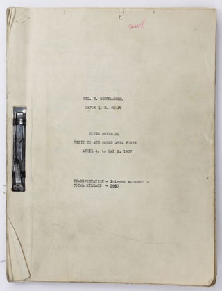 Item #4173 Geo. H. Schumacher, Major Q.M. Corps. Notes Covering Visit to 4th Corps Area Posts...