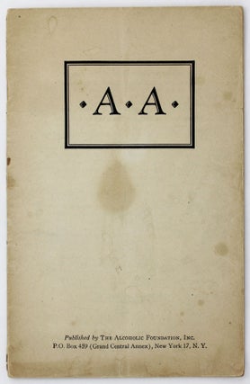 Item #4211 A.A. Published by the Alcoholic Foundation, Inc. Alcoholics Anonymous
