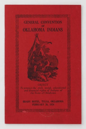 Item #4220 General Convention of Oklahoma Indians [wrapper title]. Oklahoma, Native Americans