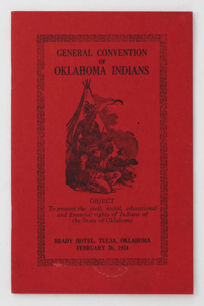 Item #4220 General Convention of Oklahoma Indians [wrapper title]. Oklahoma, Native Americans.