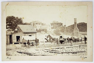 Item #4278 [Mounted Albumen Photograph Showing a Union Camp in Virginia, Featuring...