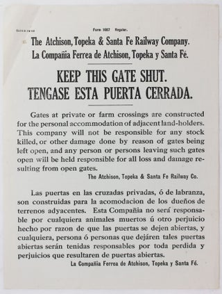 Item #4331 The Atchison, Topeka & Santa Fe Railway Company. La Compania Ferrea de Atchison,...
