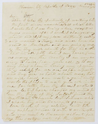 Item #4419 [Autograph Letter, Signed, by Mary Wall, Writing to Her "Dear Sister," Reporting on...