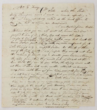 Item #4622 [Autograph Letter, Signed, from William West to His Sister in Boston, Discussing His...