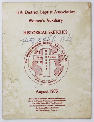 Item #4649 13th District Baptist Association Women's Auxiliary Historical Sketches [wrapper...